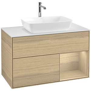 Villeroy and Boch Finion Villeroy and Boch Finion F781PCPC 100cm, cover plate white matt, shelves Oak Veneer , Oak Veneer