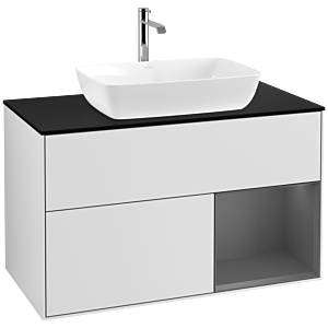 Villeroy and Boch Finion Villeroy and Boch Finion F782GKMT 100cm, cover plate black matt, shelves anthracite matt lacquer, white matt lacquer