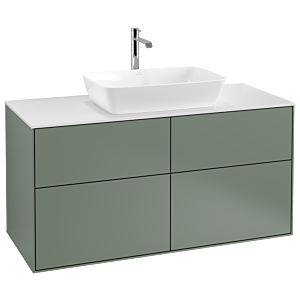 Villeroy et Boch Finion Villeroy et Boch F79100GM 120x60,3cm, plaque de finition blanc mat, Olive Matt Lacquer