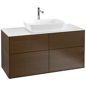 Villeroy et Boch Finion Villeroy et Boch F79100GN 120x60,3cm, plaque de finition blanc mat, placage noyer