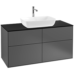 Villeroy et Boch Finion Villeroy et Boch F79200GK 120x60,3cm, plaque de recouvrement noir mat, anthracite mat