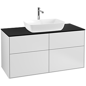 Villeroy und Boch Finion Waschtischunterschrank F79200MT 120x60,3cm, Abdeckplatte black matt, White matt lacquer