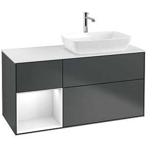Villeroy and Boch Finion Villeroy and Boch Finion F801GFHG 120cm, cover plate matt white, shelves Glossy white lacquer, Midnight Blue Matt Lacquer