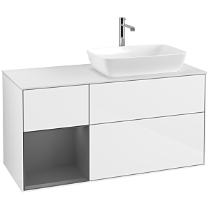 Villeroy and Boch Finion Villeroy and Boch Finion F801GKGF 120cm, cover plate matt white, shelves anthracite matt lacquer, glossy white lacquer