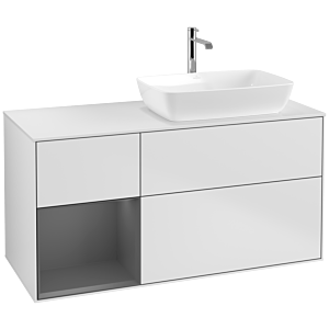 Villeroy and Boch Finion Villeroy and Boch Finion F801GKMT 120cm, cover plate matt white, shelves anthracite matt lacquer, matt white lacquer