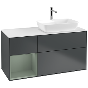 Villeroy and Boch Finion Villeroy and Boch Finion F801GMHG 120cm, cover plate white matt, shelves olive matt lacquer, Midnight Blue Matt Lacquer