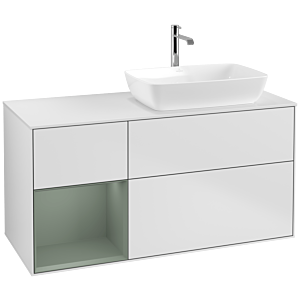 Villeroy and Boch Finion Villeroy and Boch Finion F801GMMT 120cm, cover plate white matt, shelves olive matt lacquer, white matt lacquer