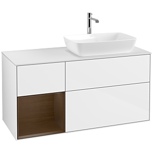 Villeroy and Boch Finion Villeroy and Boch Finion F801GNGF 120cm, cover plate matt white, shelves Walnut Veneer , glossy white lacquer