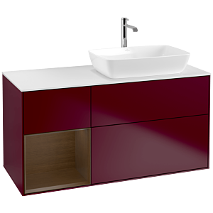 Villeroy and Boch Finion Villeroy and Boch Finion F801GNHB 120cm, cover plate matt white, shelves Walnut Veneer , Peony Matt