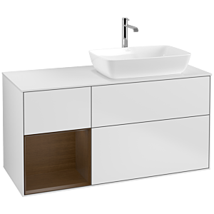 Villeroy and Boch Finion Villeroy and Boch Finion F801GNMT 120cm, cover plate matt white, shelves Walnut Veneer , matt white lacquer
