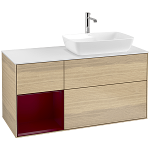 Villeroy and Boch Finion Villeroy and Boch Finion F801HBPC 120cm, cover plate matt white, shelves Peony matt lacquer, Oak Veneer