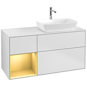 Villeroy and Boch Finion Villeroy and Boch Finion F801HFMT 120cm, cover plate white matt, shelves gold matt lacquer, white matt lacquer