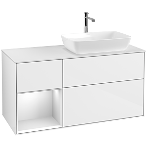 Villeroy and Boch Finion Villeroy and Boch Finion F801MTGF 120cm, cover plate matt white, shelves matt white lacquer, glossy white lacquer