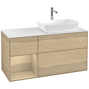 Villeroy and Boch Finion Villeroy and Boch Finion F801PCPC 120cm, cover plate matt white, shelves Oak Veneer , Oak Veneer