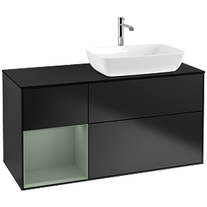 Villeroy and Boch Finion Villeroy and Boch Finion F802GMPD 120cm, cover plate black matt, shelves olive matt lacquer, black matt lacquer