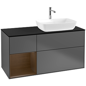 Villeroy and Boch Finion Villeroy and Boch Finion F802GNGK 120cm, cover plate black matt, shelves Walnut Veneer , anthracite matt