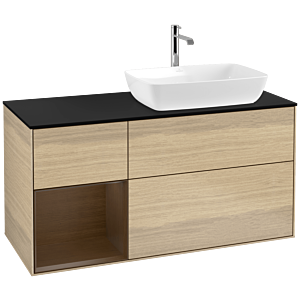 Villeroy and Boch Finion Villeroy and Boch Finion F802GNPC 120cm, cover plate black matt, shelves Walnut Veneer , Oak Veneer