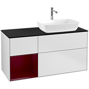 Villeroy and Boch Finion Villeroy and Boch Finion F802HBMT 120cm, black matt cover plate, Peony matt lacquer shelves, white matt lacquer