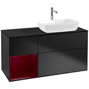 Villeroy and Boch Finion Villeroy and Boch Finion F802HBPD 120cm, cover plate black matt, shelves Peony matt lacquer, black matt lacquer