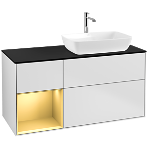 Villeroy and Boch Finion Villeroy and Boch Finion F802HFMT 120cm, cover plate black matt, shelves gold matt lacquer, white matt lacquer
