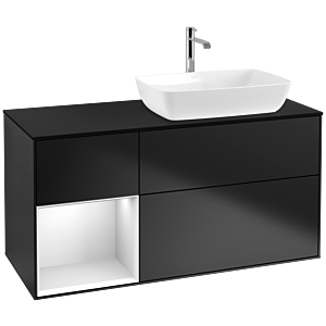Villeroy and Boch Finion Villeroy and Boch Finion F802MTPD 120cm, cover plate black matt, shelves white matt lacquer, black matt lacquer