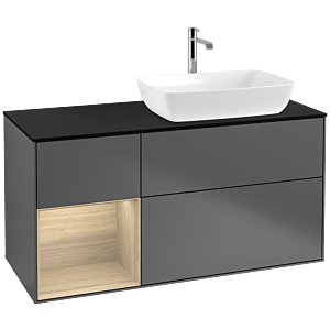 Villeroy and Boch Finion Villeroy and Boch Finion F802PCGK 120cm, cover plate black matt, shelves Oak Veneer , anthracite matt