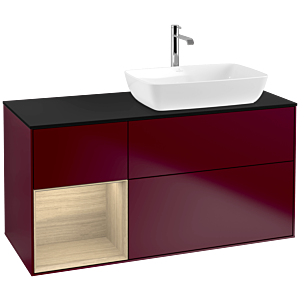 Villeroy and Boch Finion Villeroy and Boch Finion F802PCHB 120cm, cover plate black matt, shelves Oak Veneer , Peony Matt