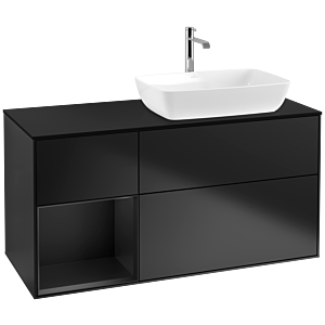 Villeroy and Boch Finion Villeroy and Boch Finion F802PDPD 120cm, cover plate black matt, shelves black matt lacquer, black matt lacquer