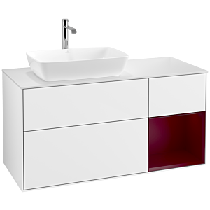 Villeroy and Boch Finion Villeroy and Boch Finion F811HBGF 120cm, cover plate matt white, shelves Peony matt lacquer, glossy white lacquer