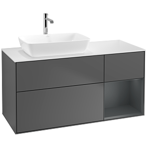 Villeroy and Boch Finion Villeroy and Boch Finion F811HGGK 120cm, cover plate white matt, shelves Midnight matt lacquer, anthracite matt