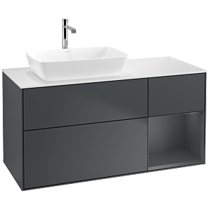 Villeroy und Boch Finion Waschtischunterschrank F811HGHG 120cm, Abdeckplatte white matt, Regale Midnight matt lacquer, Midnight Blue Matt Lacquer