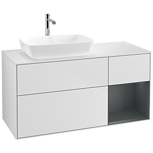 Villeroy and Boch Finion Villeroy and Boch Finion F811HGMT 120cm, cover plate white matt, shelves Midnight matt lacquer, white matt lacquer