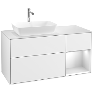 Villeroy and Boch Finion Villeroy and Boch Finion F811MTGF 120cm, cover plate matt white, shelves matt white lacquer, glossy white lacquer