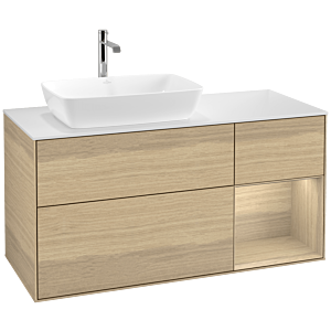 Villeroy and Boch Finion Villeroy and Boch Finion F811PCPC 120cm, cover plate matt white, shelves Oak Veneer , Oak Veneer