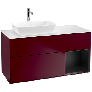 Villeroy and Boch Finion Villeroy and Boch Finion F811PDHB 120cm, cover plate matt white, shelves matt black lacquer, Peony Matt