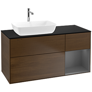 Villeroy and Boch Finion Villeroy and Boch Finion F812GKGN 120cm, black matt top, anthracite matt lacquer shelves, walnut veneer