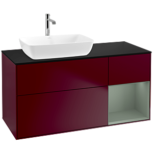 Villeroy and Boch Finion Villeroy and Boch Finion F812GMHB 120cm, cover plate black matt, shelves olive matt lacquer, Peony Matt