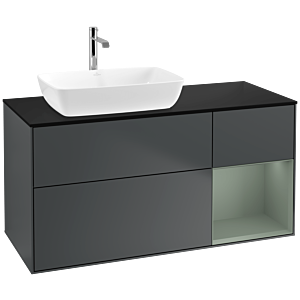 Villeroy and Boch Finion Villeroy and Boch Finion F812GMHG 120cm, cover plate black matt, shelves olive matt lacquer, Midnight Blue Matt Lacquer