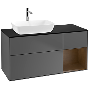 Villeroy and Boch Finion Villeroy and Boch Finion F812GNGK 120cm, cover plate black matt, shelves Walnut Veneer , anthracite matt