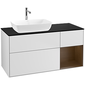 Villeroy and Boch Finion Villeroy and Boch Finion F812GNMT 120cm, cover plate black matt, shelves Walnut Veneer , white matt lacquer