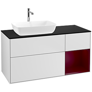 Villeroy and Boch Finion Villeroy and Boch Finion F812HBMT 120cm, cover plate black matt, shelves Peony matt lacquer, white matt lacquer