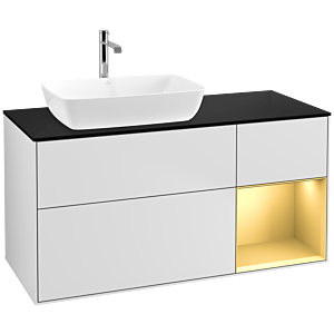 Villeroy and Boch Finion Villeroy and Boch Finion F812HFMT 120cm, cover plate black matt, shelves gold matt lacquer, white matt lacquer