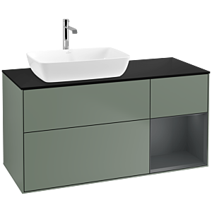 Villeroy and Boch Finion Villeroy and Boch Finion F812HGGM 120cm, cover plate black matt, shelves Midnight matt lacquer, Olive Matt Lacquer