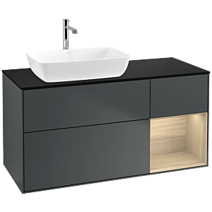 Villeroy and Boch Finion Villeroy and Boch Finion F812PCHG 120cm, cover plate matt black, shelves Oak Veneer , Midnight Blue Matt Lacquer