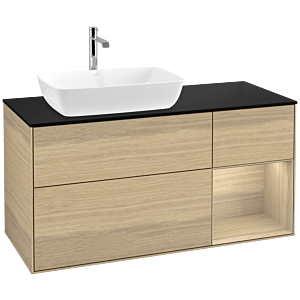 Villeroy and Boch Finion Villeroy and Boch Finion F812PCPC 120cm, cover plate black matt, shelves Oak Veneer , Oak Veneer