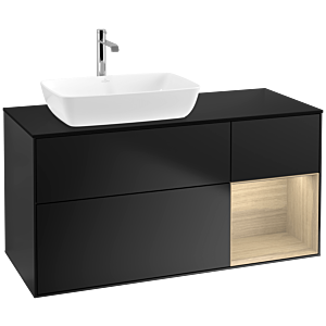 Villeroy and Boch Finion Villeroy and Boch Finion F812PCPD 120cm, cover plate black matt, shelves Oak Veneer , black matt lacquer