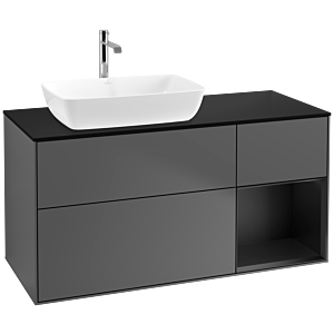 Villeroy and Boch Finion Villeroy and Boch Finion F812PDGK 120cm, cover plate black matt, shelves black matt lacquer, anthracite matt