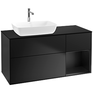 Villeroy and Boch Finion Villeroy and Boch Finion F812PDPD 120cm, cover plate black matt, shelves black matt lacquer, black matt lacquer