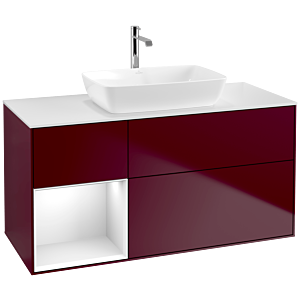 Villeroy and Boch Finion Villeroy and Boch Finion F821GFHB 120cm, cover plate matt white, shelves Glossy white lacquer, Peony Matt