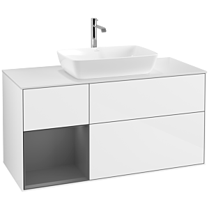 Villeroy and Boch Finion Villeroy and Boch Finion F821GKGF 120cm, cover plate matt white, shelves anthracite matt lacquer, glossy white lacquer